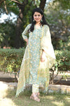 Karigari Hand block Suit set with Dupatta