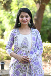 Padmaja Fresh FloralsHand block Suit Set with Dupatta