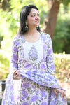 Padmaja Fresh FloralsHand block Suit Set with Dupatta