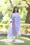 Padmaja Fresh FloralsHand block Suit Set with Dupatta