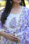 Padmaja Fresh FloralsHand block Suit Set with Dupatta