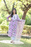 Padmaja Fresh FloralsHand block Suit Set with Dupatta