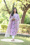 Padmaja Fresh FloralsHand block Suit Set with Dupatta