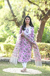 Padmaja Fresh FloralsHand block Suit Set with Dupatta