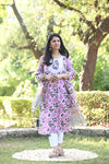 Padmaja Fresh FloralsHand block Suit Set with Dupatta
