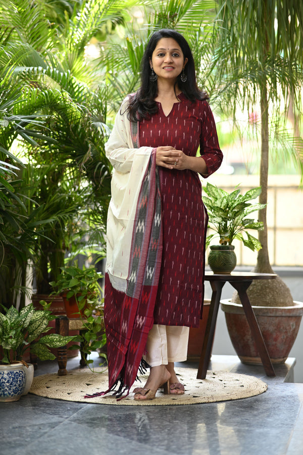 Samprada Ikkat cotton Pochampally Handloom Suit Set