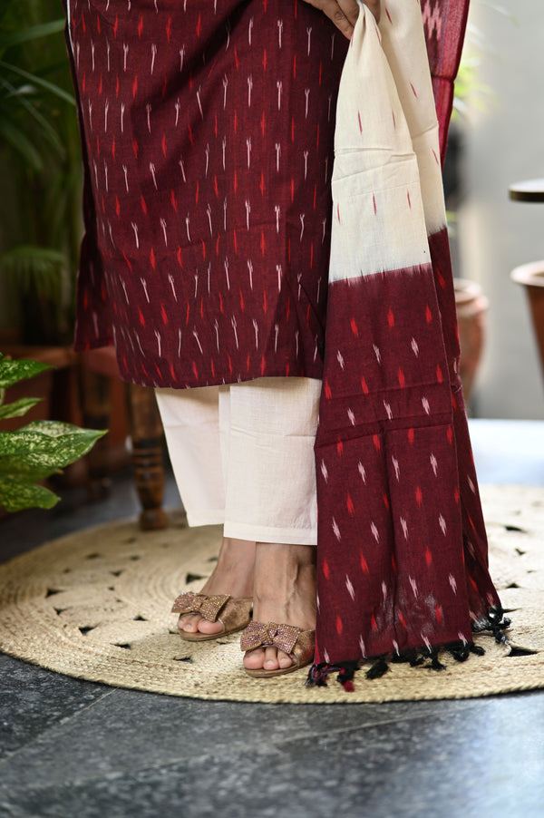 Samprada Ikkat cotton Pochampally Handloom Suit Set