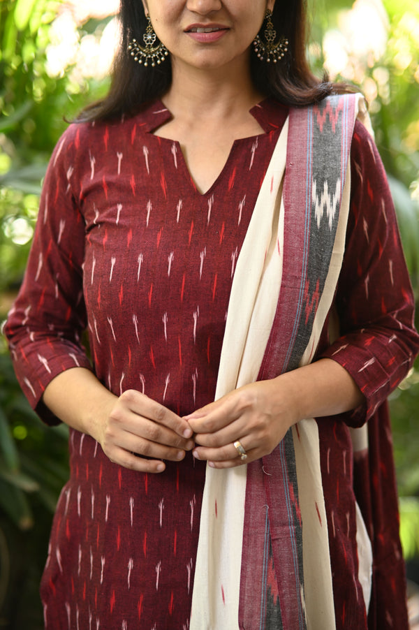 Samprada Ikkat cotton Pochampally Handloom Suit Set