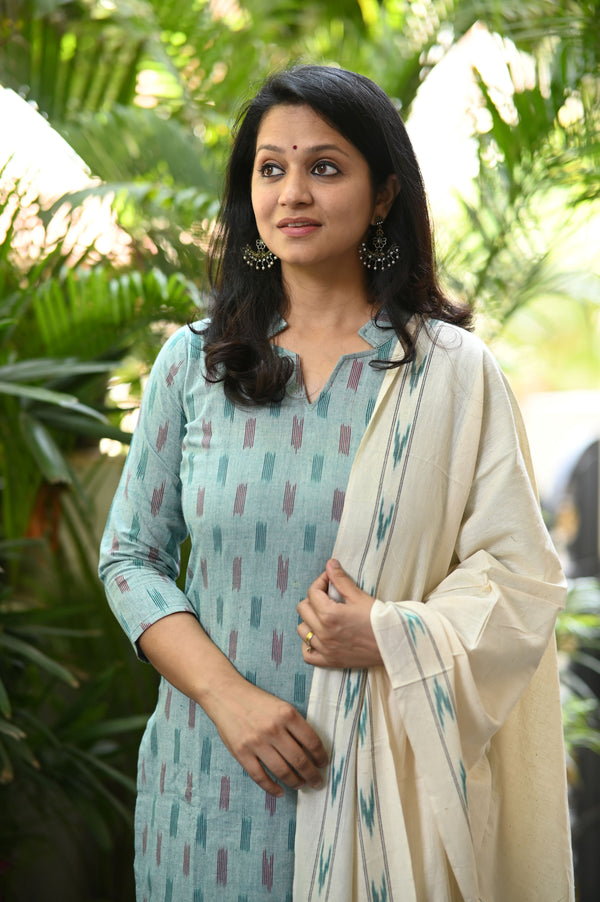 Samprada Ikkat cotton Pochampally Handloom Suit Set