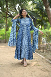Indigo Waves Flared Anarkali