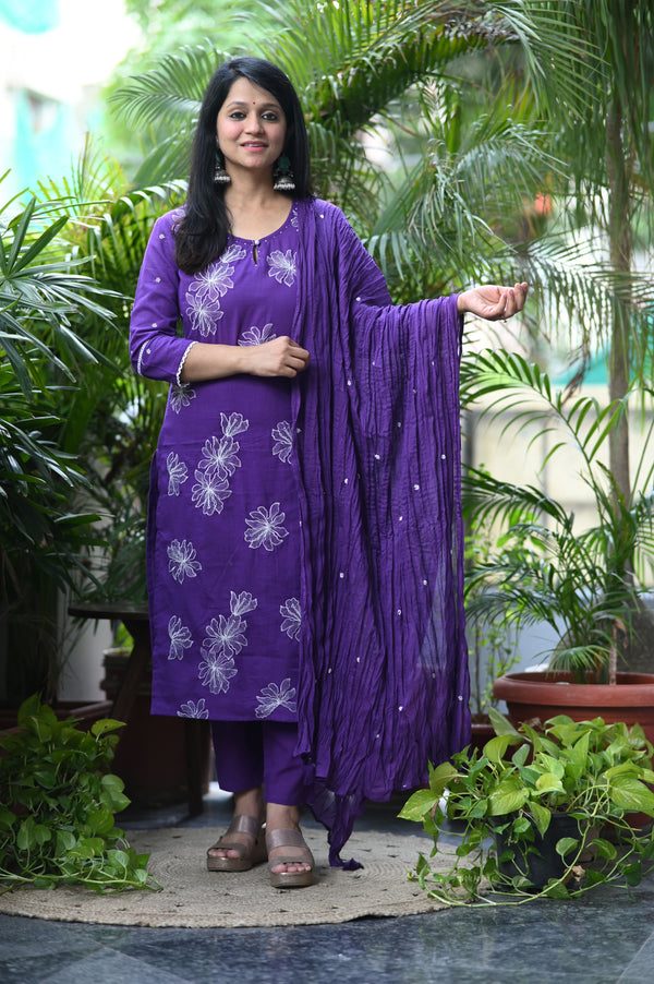 Pravya Bloom Cotton Suit Set (Available in 3 Summer Shades)