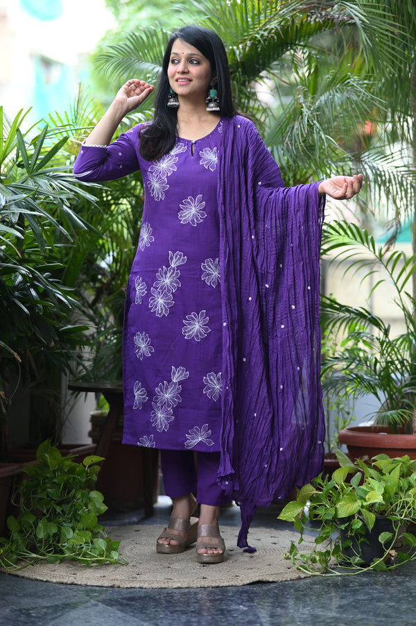 Pravya Bloom Cotton Suit Set (Available in 3 Summer Shades)