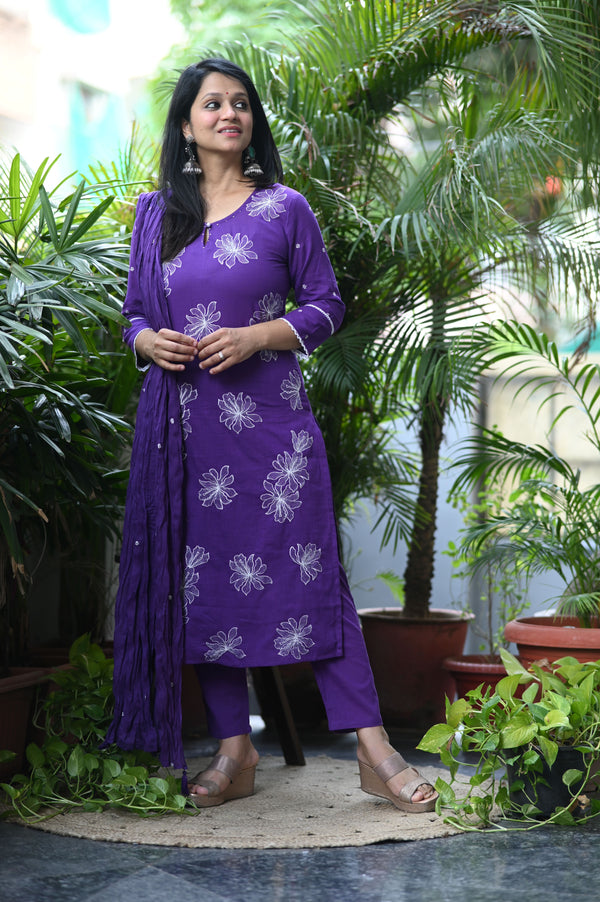 Pravya Bloom Cotton Suit Set (Available in 3 Summer Shades)