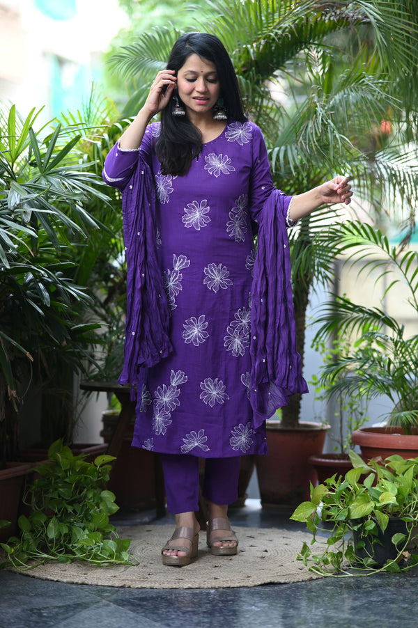 Pravya Bloom Cotton Suit Set (Available in 3 Summer Shades)