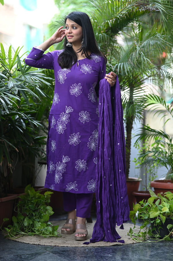 Pravya Bloom Cotton Suit Set (Available in 3 Summer Shades)