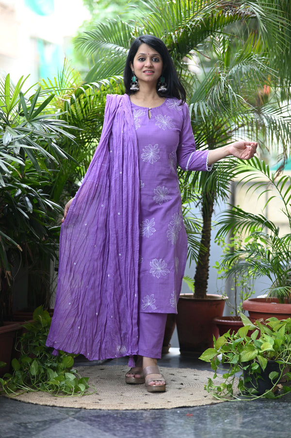 Pravya Bloom Cotton Suit Set (Available in 3 Summer Shades)