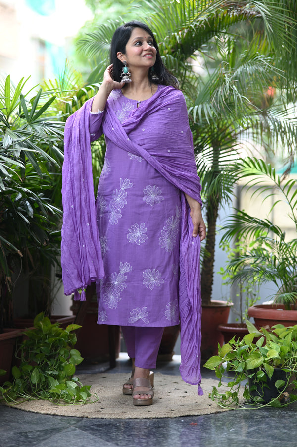 Pravya Bloom Cotton Suit Set (Available in 3 Summer Shades)
