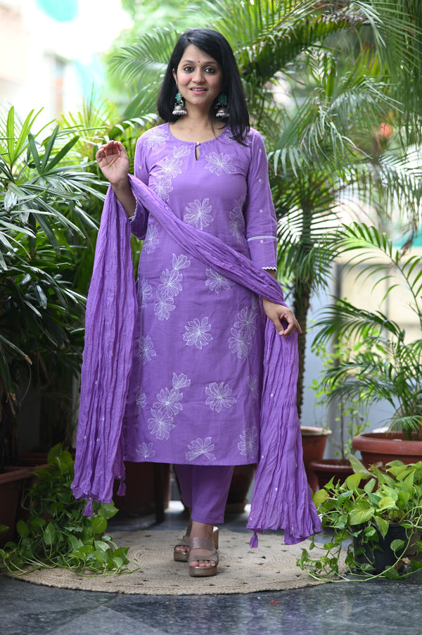 Pravya Bloom Cotton Suit Set (Available in 3 Summer Shades)