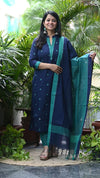 Sootra - Cotton Kurta Set with Woven Dupatta