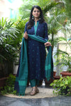 Sootra - Cotton Kurta Set with Woven Dupatta