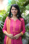 Sootra - Cotton Kurta Set with Woven Dupatta