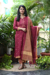 Sootra - Cotton Kurta Set with Woven Dupatta