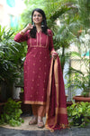 Sootra - Cotton Kurta Set with Woven Dupatta