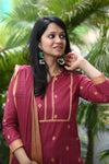 Sootra - Cotton Kurta Set with Woven Dupatta