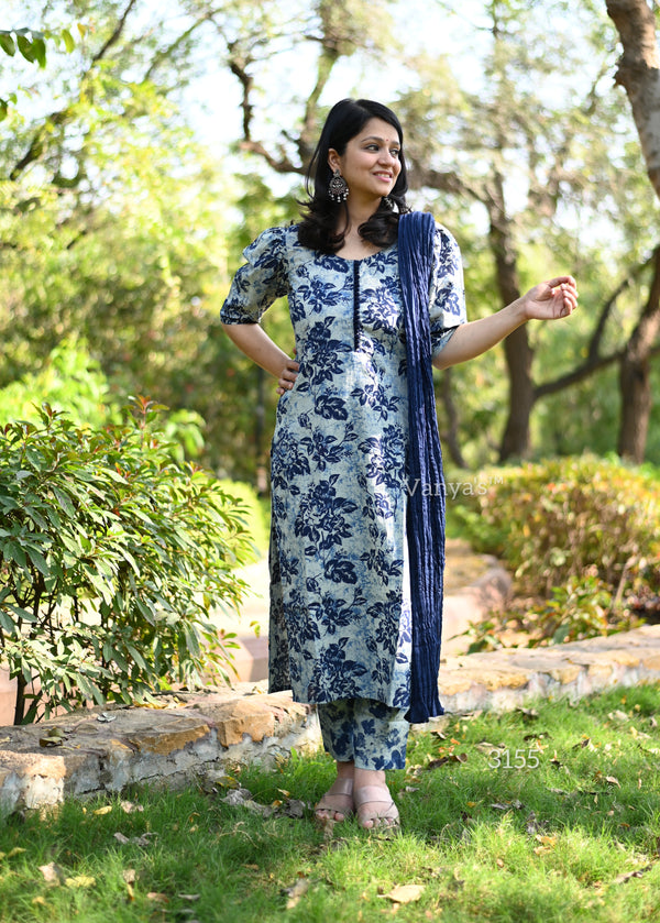 Neelakshi Indigo Print Kurta Suit Set
