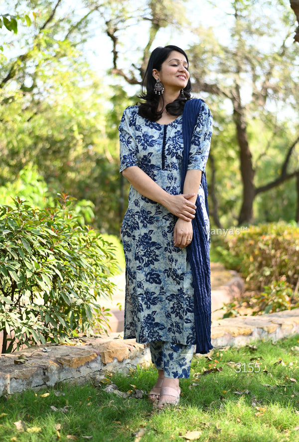 Neelakshi Indigo Print Kurta Suit Set