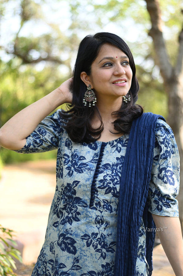 Neelakshi Indigo Print Kurta Suit Set