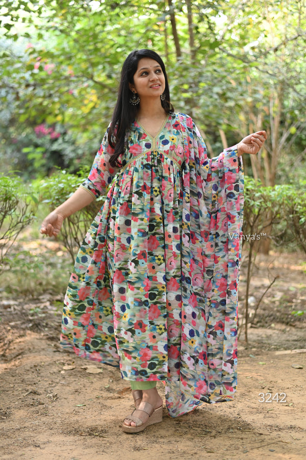 Kalini Chanderi Anarkali suit sets