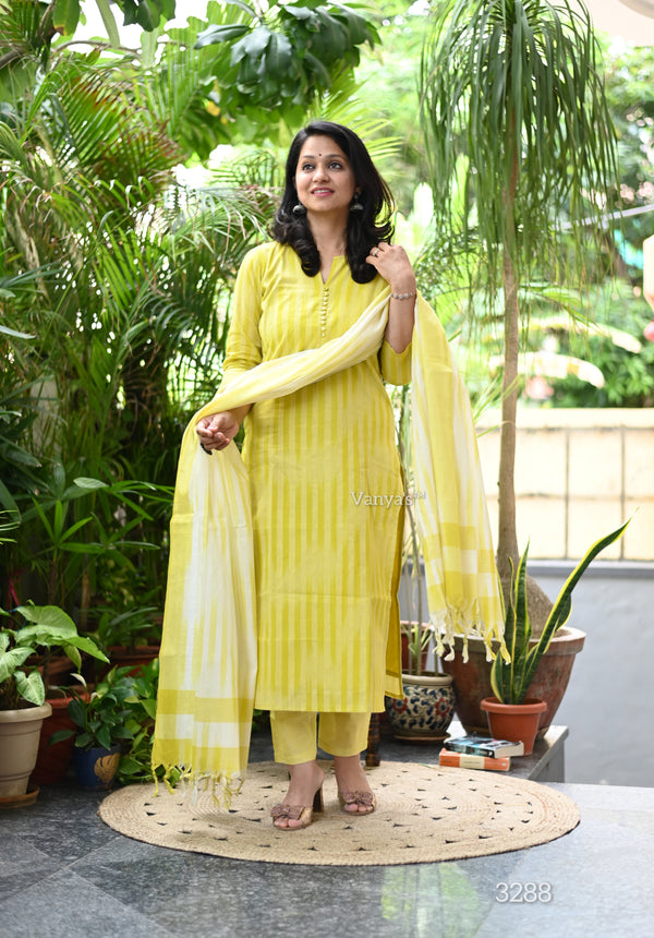 Mansi Yellow South Handloom Suits Sets