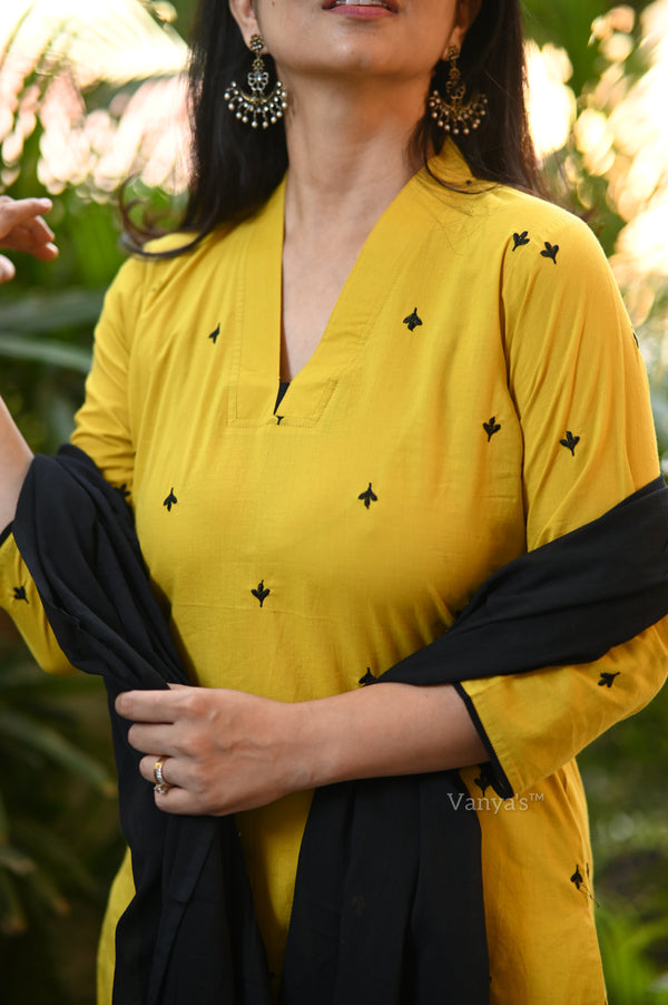 Basant Cotton Embroidery Suit Sets (With Mul lining Inner)