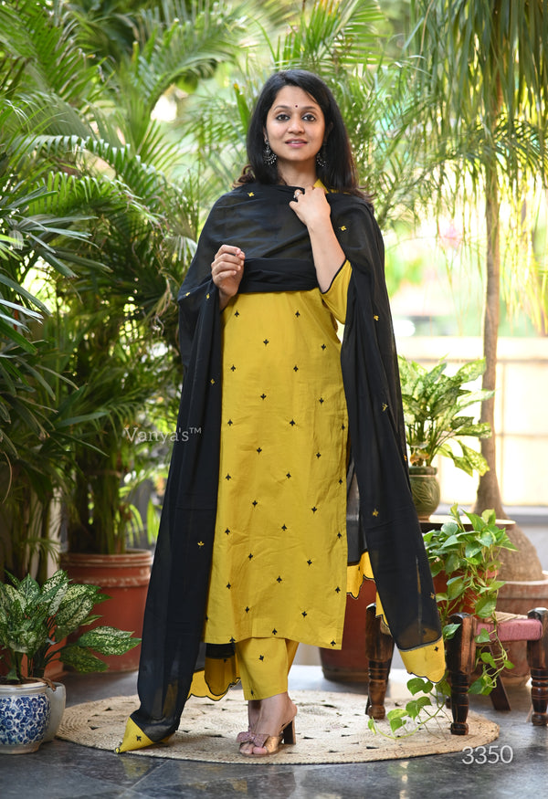 Basant Cotton Embroidery Suit Sets (With Mul lining Inner)