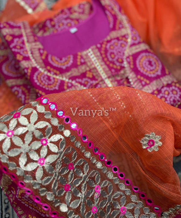 Sharvani Ghatchola Kota Doria Anarkali suit set