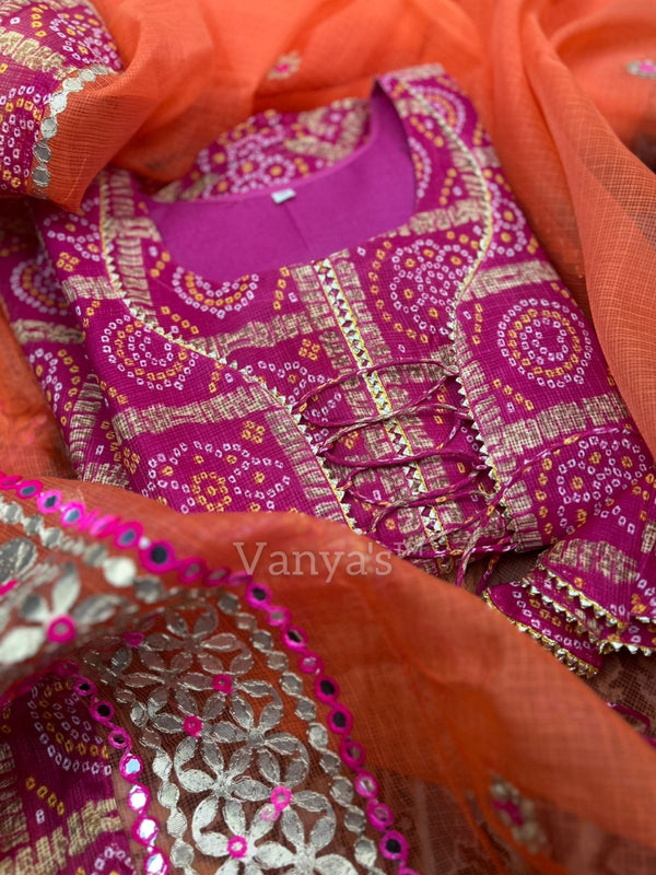 Sharvani Ghatchola Kota Doria Anarkali suit set