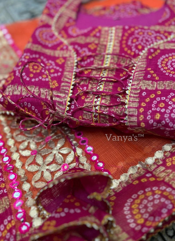 Sharvani Ghatchola Kota Doria Anarkali suit set