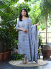 Ritu Cotton Gray Schiffle Hand Block Suit sets