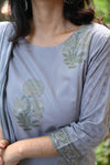 Ritu Cotton Gray Schiffle Hand Block Suit sets