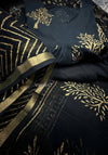 Kalini Black Gold Hand Block Anarkali Suit Sets