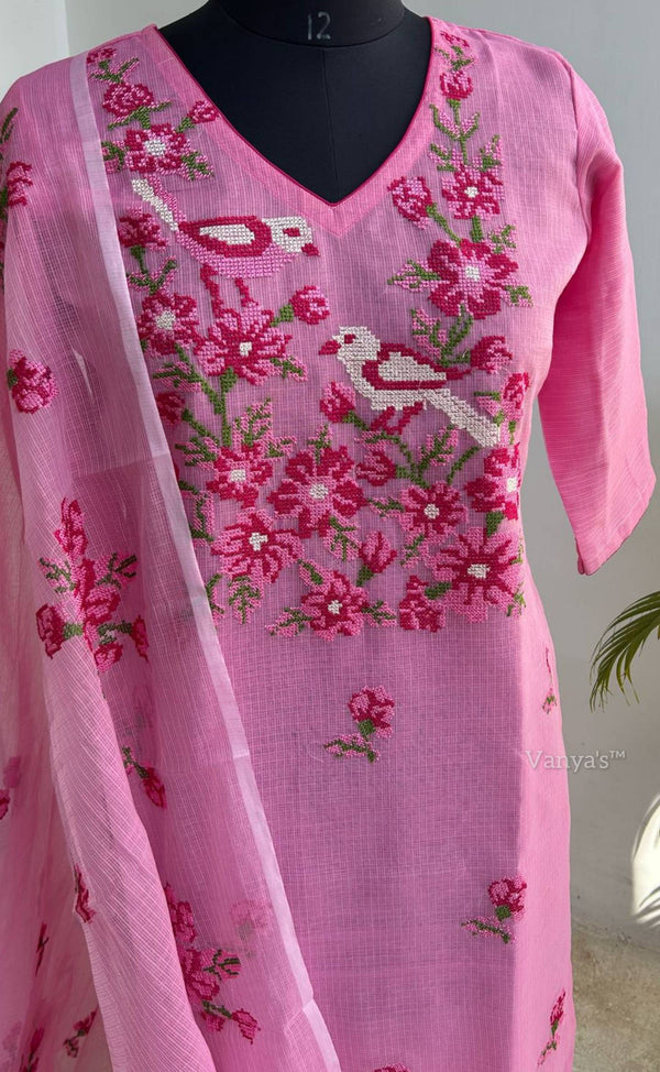Nishi Pink Kota Doria Suit Sets