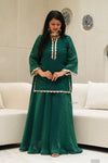 ✨Emerald Aura Royale Banarasi Tissue Silk Sharara Set