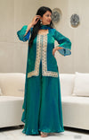 ✨Neeltara Royale Banarasi Tissue Silk Sharara Set