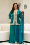 ✨Neeltara Royale Banarasi Tissue Silk Sharara Set