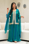 ✨Neeltara Royale Banarasi Tissue Silk Sharara Set