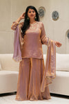 ✨Kanakpriya Royale Banarasi Tissue Silk Sharara Set