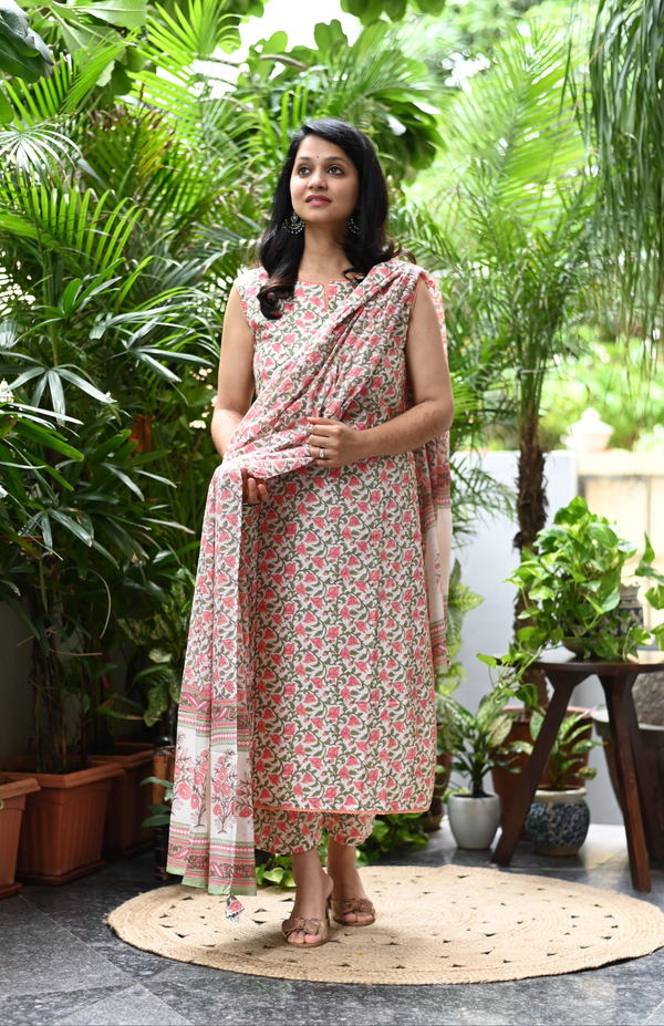 Pankhuri Sleevless Cotton Suit Sets