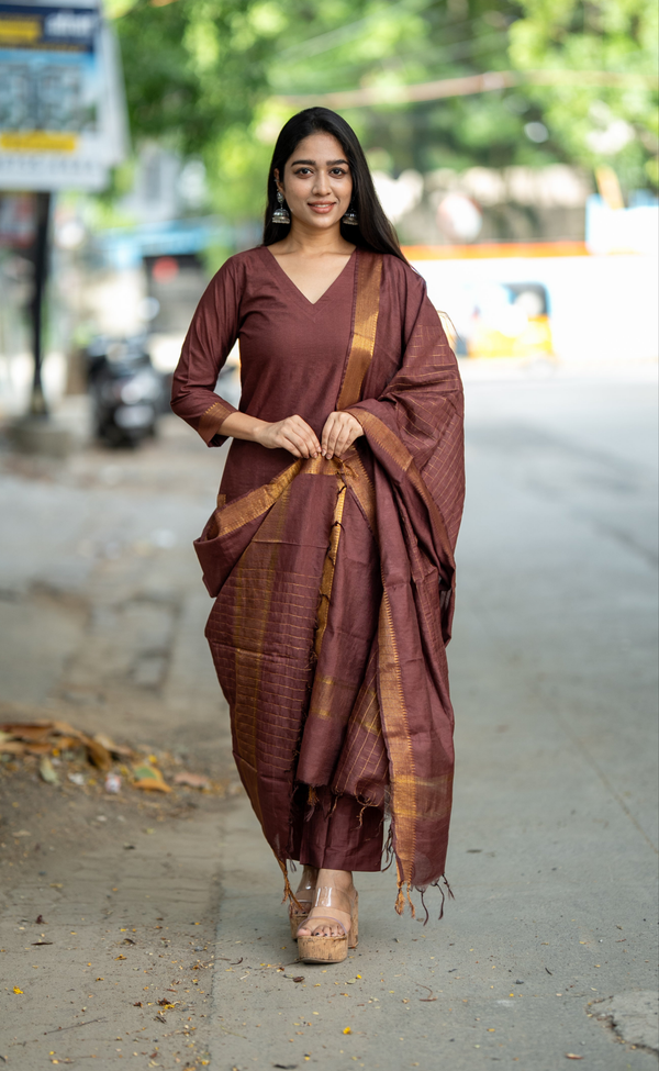 β¨ Zohira β Mangalagiri The Graceful Luxe Cotton Silk Suit