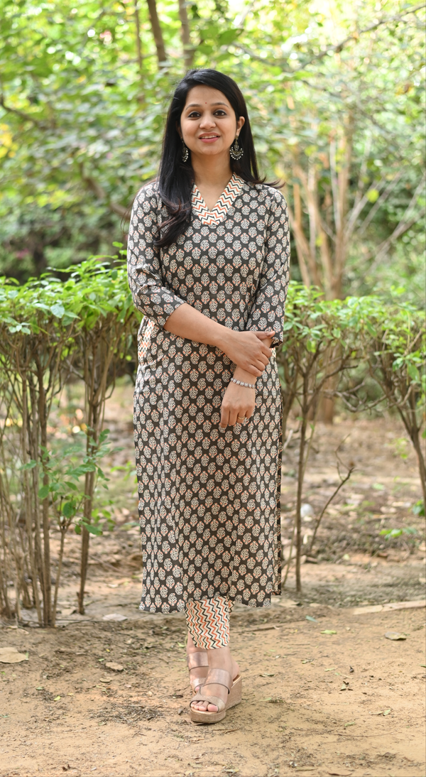 Saanvi Brown Kurta Pant Sets